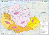 Polska Piastów - Kryzys i odbudowa państwa Piastów - mapa ścienna