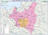 Rzeczpospolita Polska 1920 - 1939 - Wojna obronna Polski w 1939 roku - mapa ścienna