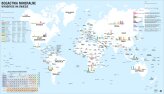 Mapa gospodarcza Świata - bogactwa mineralne i wydobycie