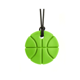 Gryzak naszyjnik logopedyczny piłka koszykowa zielona