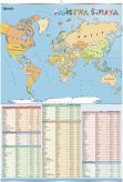 Państwa świata – mapa polityczna. Plansza dydaktyczna.