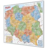 Polska administracyjna 144x134cm. Mapa do wpinania korkowa. 