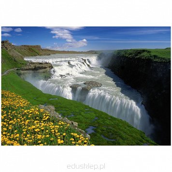 Puzzle 1000 Elementów Złote Wodospady, Islandia Trefl