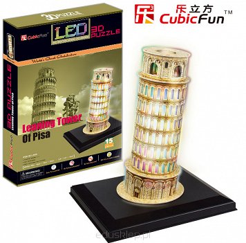 Puzzle 3D Krzywa Wieża Pisa (Światło) Cubicfun