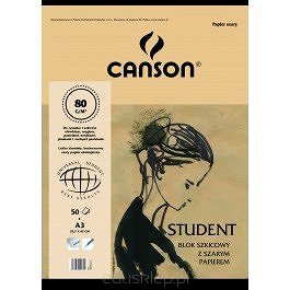 Blok szkicowy Canson Student A3 80g 50ark z szarym papierem (400050165)