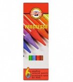 Kredki ołówkowe Koh-I-Noor Progresso bezdrzewne 6 kolorów (8755)