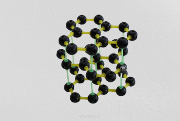 Trójwymiarowy model grafitu ukazujący uczniom jego strukturę molekularną.