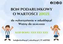 Bon podarunkowy o wartości 200 zł widok drugiej strony