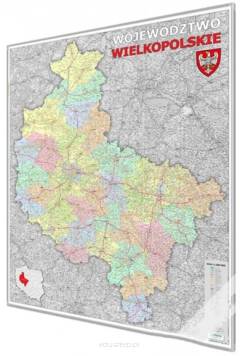 Wielkopolskie administracyjno-drogowa 114x150cm. Mapa do wpinania.