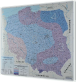 Polska mapa magnetyczna z podziałem na strefy obciążenia śniegiem 130x120 cm