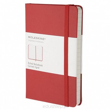 Notes classic Moleskine P czerwony w linie w twardej oprawie 9x14cm (MOMM710R)