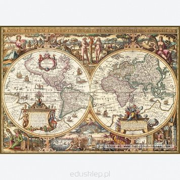 Puzzle 1000 Elementów Antyczna Mapa Świata Ravensburger