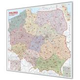 Polska kodowa 110x100cm. Mapa do wpinania korkowa. 