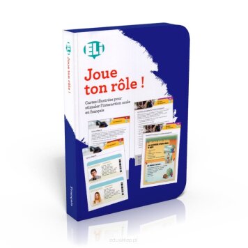 Joue ton rôle ! - ilustrowane karty konwersacyjne służące do zabaw językowych polegających na odgrywaniu ról, umożliwiające ćwiczenia konwersacji w języku francuskim.

Format kart: 20x14cm