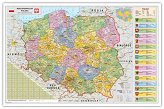 Polska administracyjna i drogowa mapa ścienna