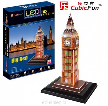 Puzzle 3D Zegar Big Ben (Światło) Cubicfun