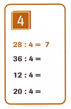 Kwartet na dzielenie przez 2-5-4-8.