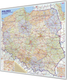 Polska administracyjno-drogowa mapa magnetyczna 144x134cm