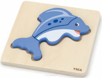 Pierwsze drewniane Puzzle maluszka Delfin VIGA widok produktu
