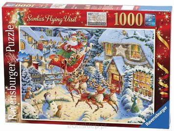 Puzzle 1000 Elementów Wizyta Świętego Mikołaja Ravensburger