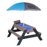 Stół piknikowy Nick z pojemnikami na piasek/wodę z parasolem