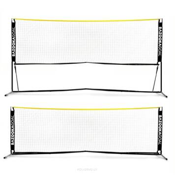 Zestaw BazookaGoal Soccer Tennis 300x100 cm to wielofunkcyjny zestaw do gry w siatkówkę, badmintona oraz siatkonogę. Przeznaczony jest do stosowania na wszystkich powierzchniach: trawie, sztucznej murawie czy hali. Polecany do szkół i przedszkoli.