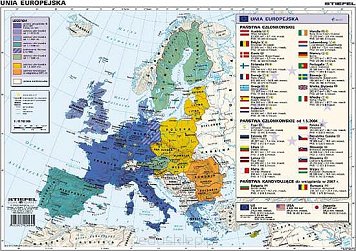 Unia Europejska mapa ścienna.