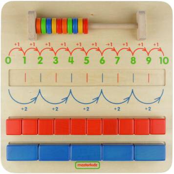 Drewniana zabawka edukacyjna marki Masterkidz, która doskonale wspomoże dzieci podczas wczesnej edukacji. Matematyka bywa trudnym do zrozumienia przedmiotem, więc pomoce dydaktyczne tego typu są bardzo wskazane.