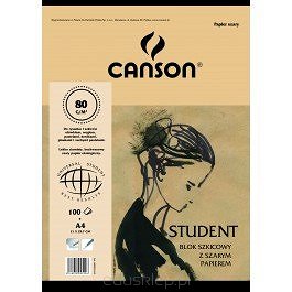 Blok szkicowy Canson Student A4 80g 100ark z szarym papierem (400050163)