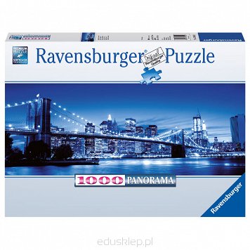 Puzzle 1000 Elementów Panorama N. Jork Nocą Ravensburger