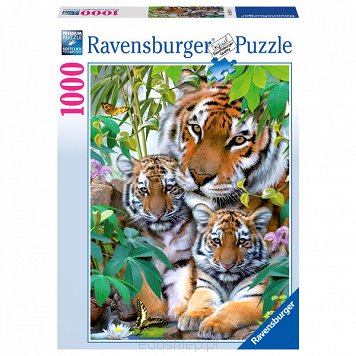 Puzzle 1000 Elementów Rodzina Tygrysów Ravensburger