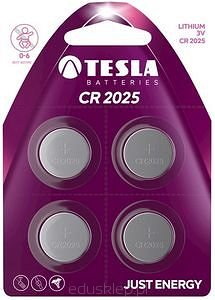 Bateria litowa Tesla CR2025 4 sztuki na blistrze
