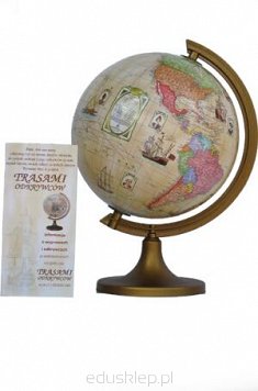 Globus z trasami odkrywców podświetlany 25 cm