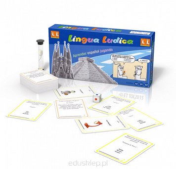 Lingua Ludica - Aprender español jugando to kompaktowe wydanie dynamicznej gry drużynowej Lingua Ludica składające się z 360 pytań ułatwiających naukę języka hiszpańskiego i poznanie kultury krajów hiszpańskojęzycznych.
