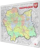 Małopolskie administracyjno-drogowa 100x86 cm. Mapa do wpinania korkowa.