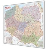 Polska kodowa 120x110cm. Mapa do wpinania korkowa. 