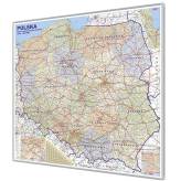 Polska administracyjno-drogowa 144x134cm. Mapa do wpinania korkowa. 