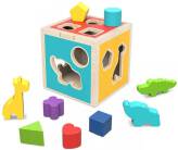 Drewniany Sorter Kostka Edukacyjna Zwierzątka Figury Geometryczne Tooky Toy