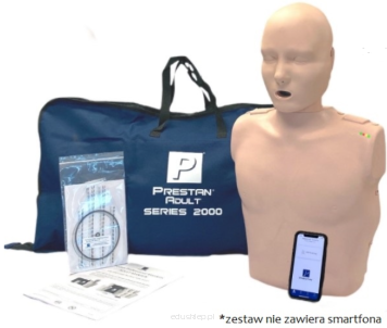 4 x fantom Prestan Professional serii 2000 - tors osoby dorosłej CPR FEEDBACK ze wskaźnikiem LED, 10 masek twarzowych z workami płucnymi, torba transportowa/ mata do ćwiczeń, instrukcja obsługi.