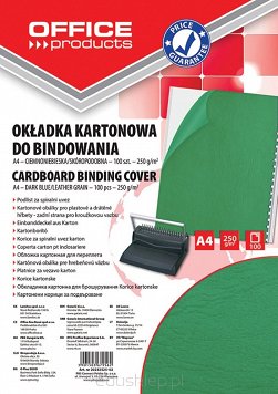 Okładka do bindowania A4 250g. skóropodobna zielona Office Products 100szt.20232525-02