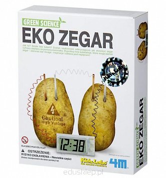 Natura potrafi zaskakiwać. Teraz możesz wykorzystać niesamowite właściwości ziemniaka i z zestawem Eko Zegar stworzyć prawdziwy zegar cyfrowy, który działa bez baterii. 