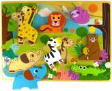 Drewniane Puzzle Zwierzątka w Lesie Dopasuj Kształty Tooky Toy kształty