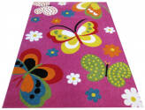 Dywan dla dzieci Bella 14 Motyle fioletowy 400 x 500 cm