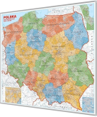 Polska administracyjna mapa magnetyczna 144x134cm