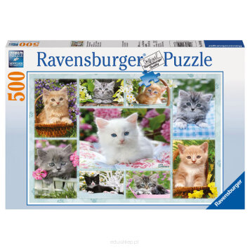 Puzzle 500 Elementów Kotki w Koszyku Ravensburger