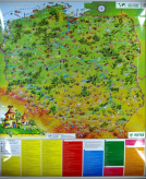 Polska mapa magnetyczna w obrazkach dla dzieci 104x124cm