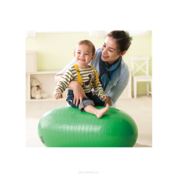 Piłka w kształcie wałka ,ćwiczy równowagę i koordynację ruchową dziecka.

Ma antypoślizgową powierzchnię oraz wykonaną z gumy amortyzację, która zabezpiecza podłogę przed uszkodzeniem.
Specjalny kształt wałka pomaga w doskonaleniu umiejętności motorycznych, zmysłu dotyku czy równowagi.