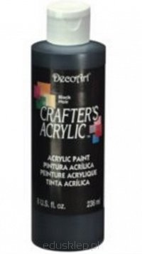 Farba akrylowa Crafters Acrylic black 236ml 