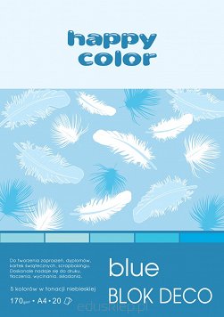 Blok Deco Blue Happy Color A4,20 art.,5 kol.(10 szt.)op. 3717 2030-032