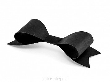 Dekoracje papierowe kokardki czarne 5.5x2 cm